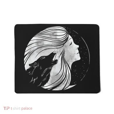 Moon Wolf Illustration Mousepad
