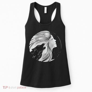Moon Wolf Illustration Women's Tank Top