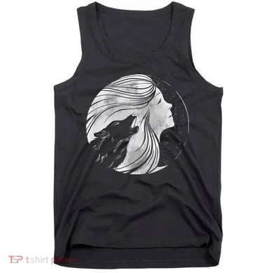Moon Wolf Illustration Tank Top