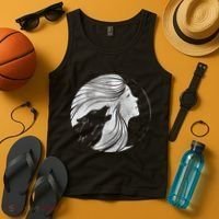 Moon Wolf Illustration Tank Top thumb 4