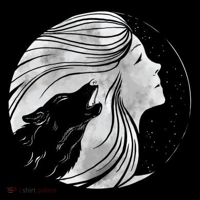 Moon Wolf Illustration Tank Top