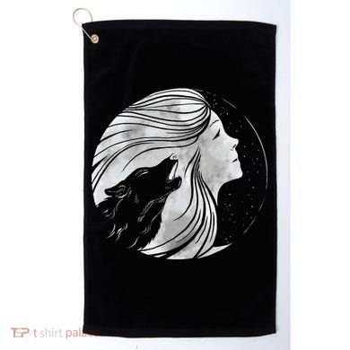 Moon Wolf Illustration Golf Towel