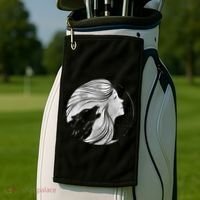 Moon Wolf Illustration Golf Towel thumb 2