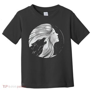 Moon Wolf Illustration Toddler T-Shirt