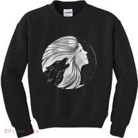 Moon Wolf Illustration Kids Sweatshirt thumb 0