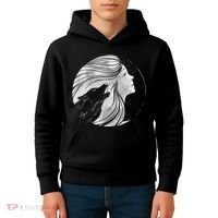 Moon Wolf Illustration Kids Hoodie thumb 4