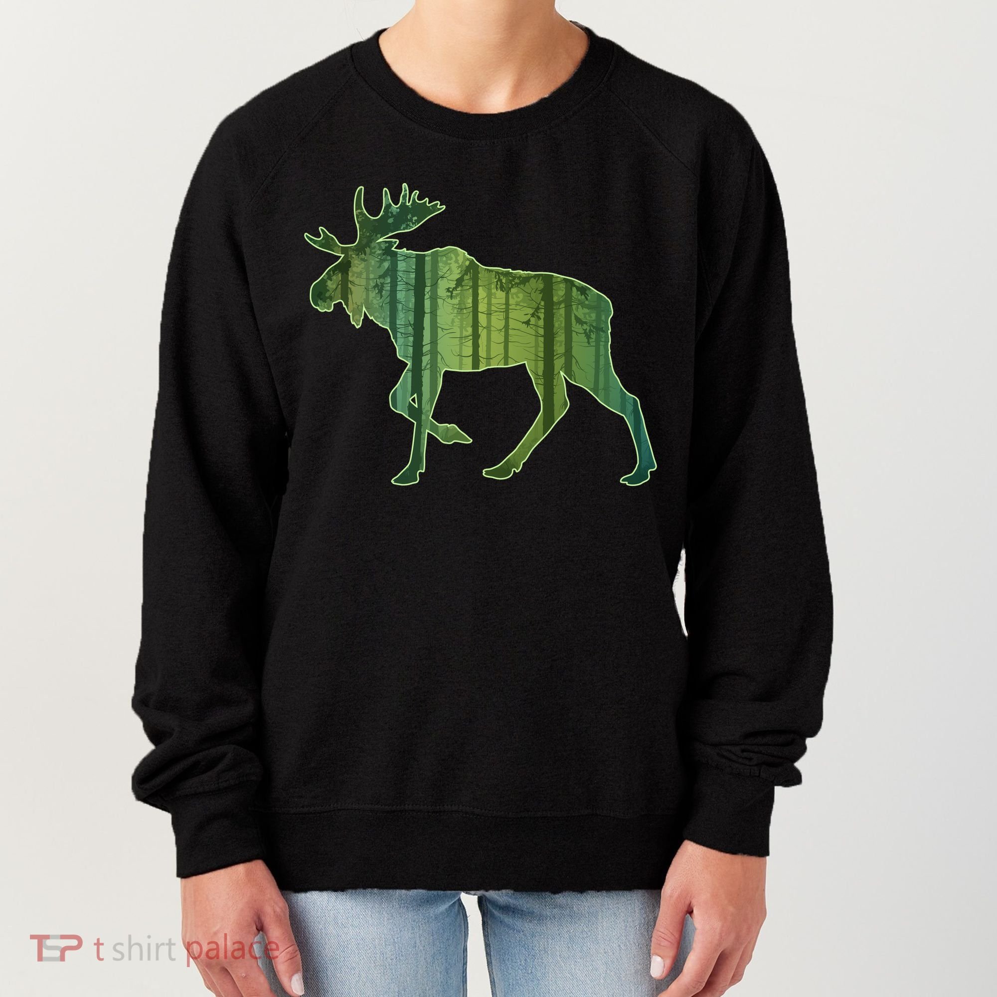 Moose Forest Silhouette Women's Sweatshirt