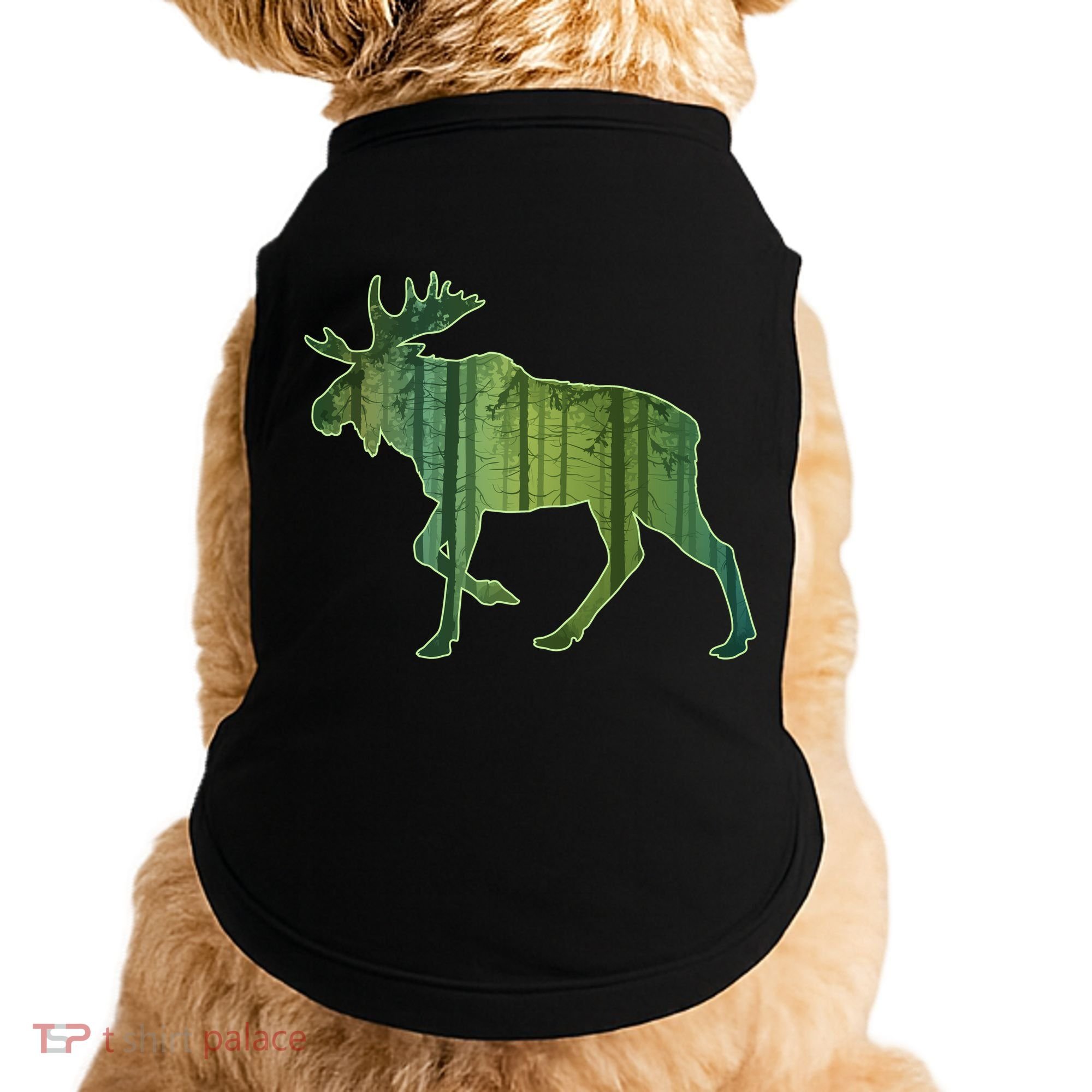 Moose Forest Silhouette Doggie Tank