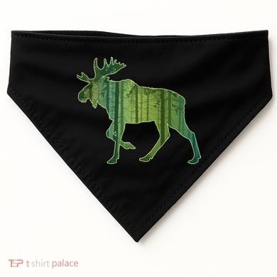 Moose Forest Silhouette USA-Made Doggie Bandana