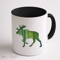 Moose Forest Silhouette Coffee Mug thumb 1