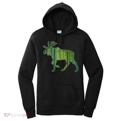 Moose Forest Silhouette Women's Hoodie