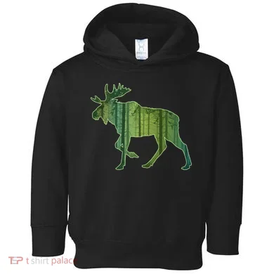 Moose Forest Silhouette Toddler Hoodie