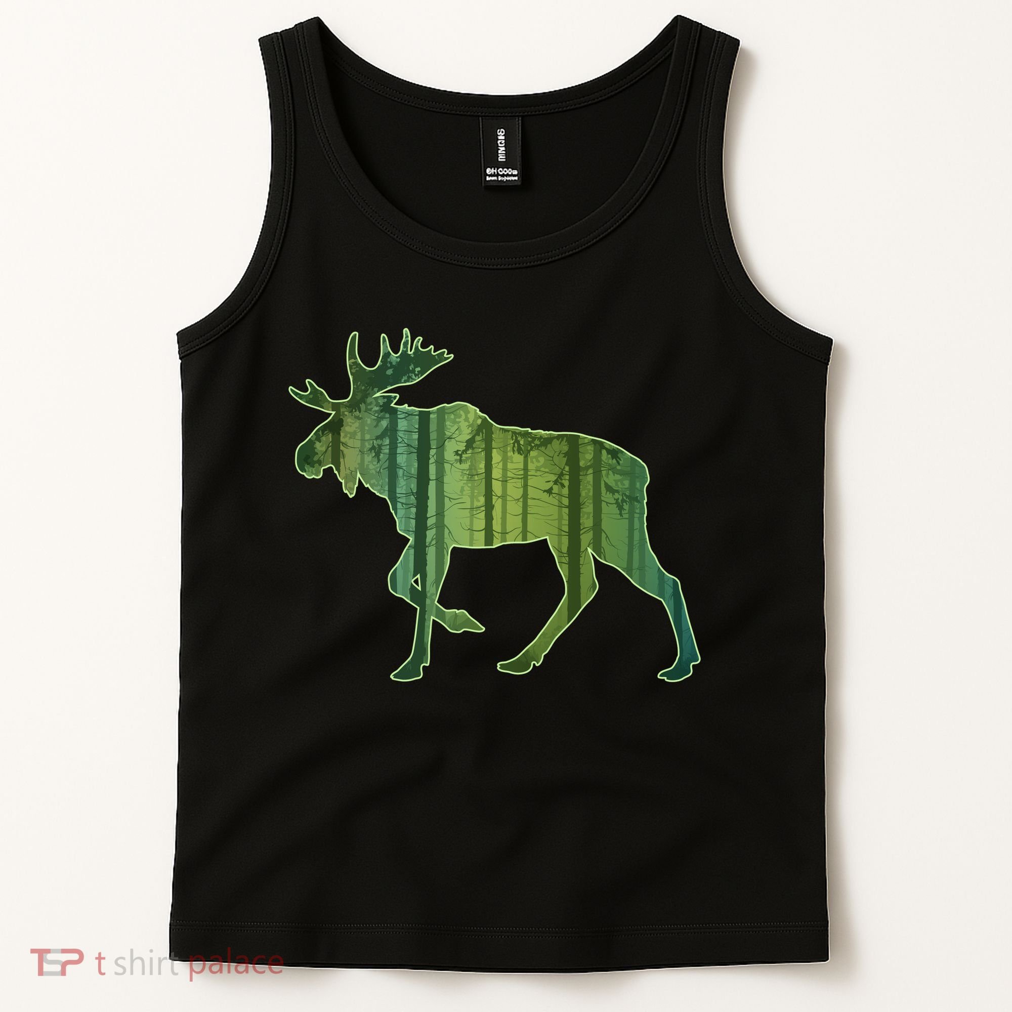 Moose Forest Silhouette Tank Top