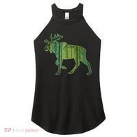 Moose Forest Silhouette Women's Perfect Tri Rocker Tank thumb 0