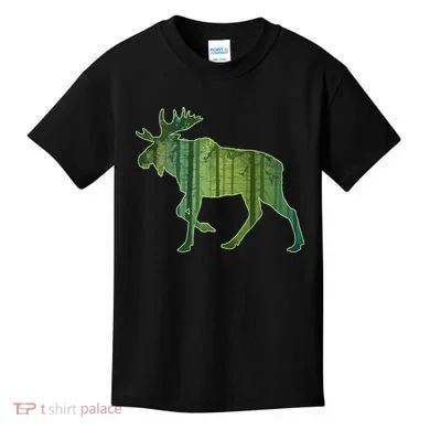Moose Forest Silhouette Kids T-Shirt
