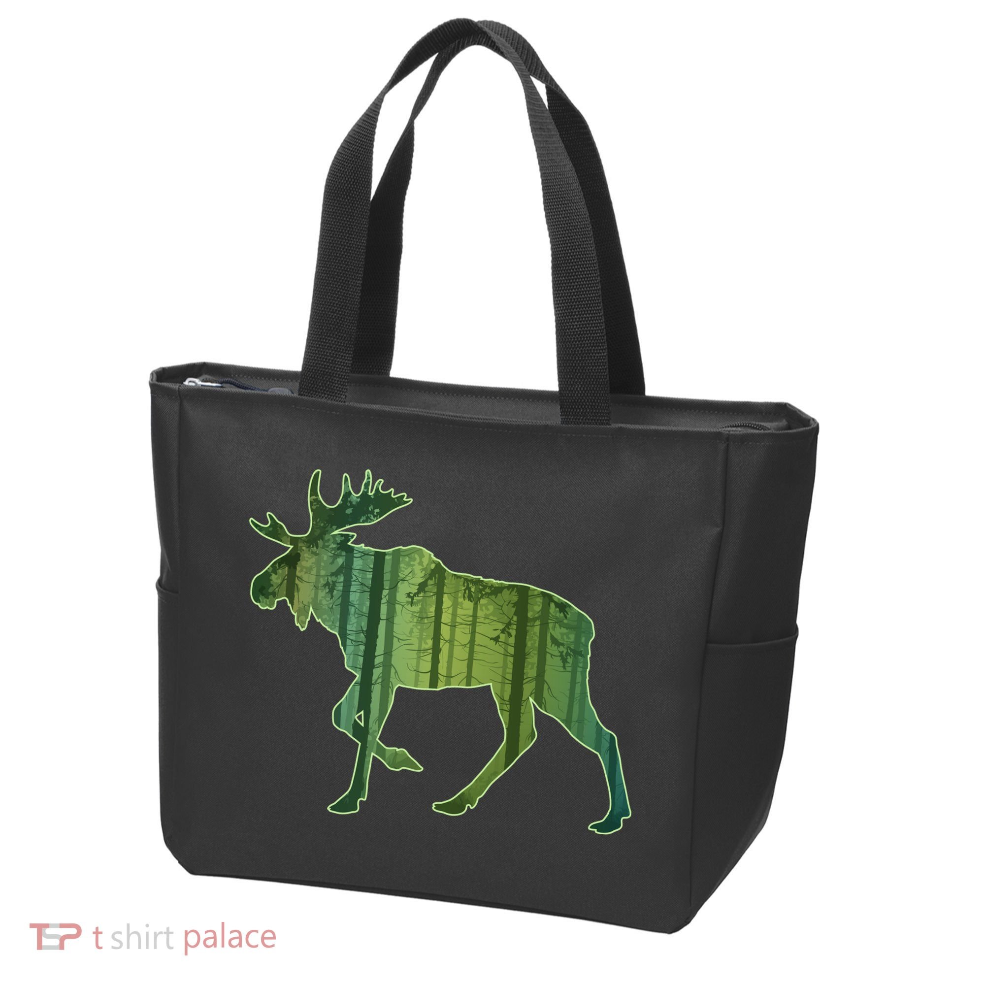 Moose Forest Silhouette Tote Bag
