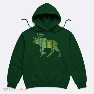 Moose Forest Silhouette Hoodie