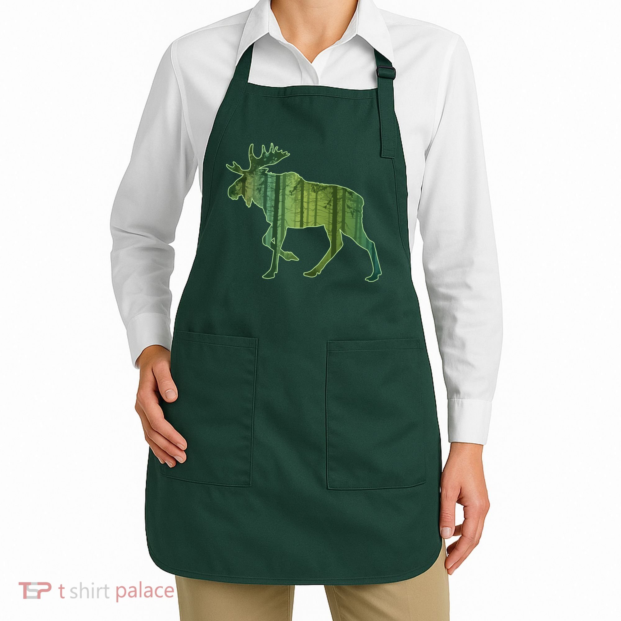 Moose Forest Silhouette Apron