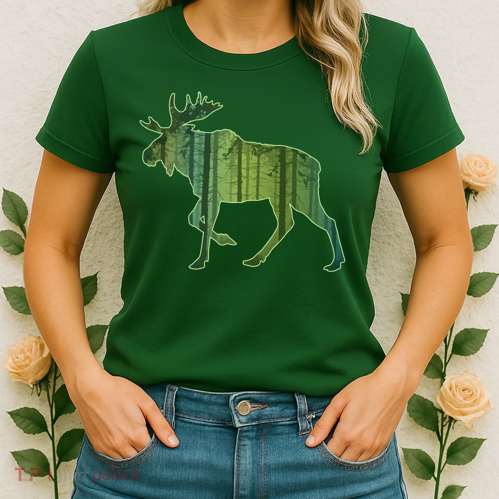 Moose Forest Silhouette Women's T-Shirt