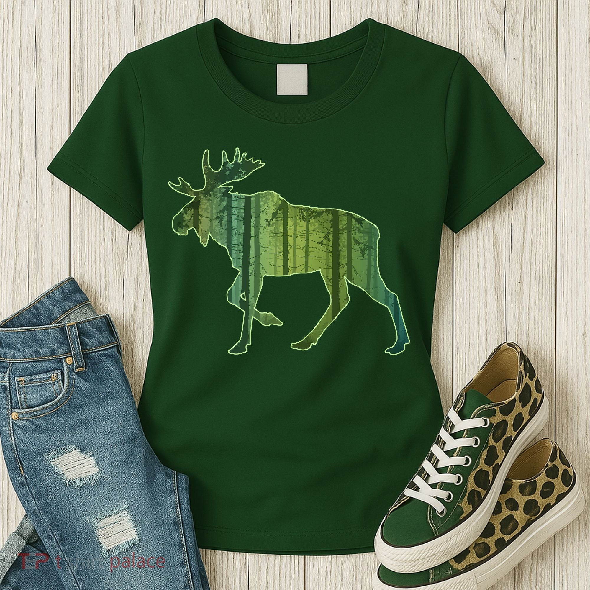 Moose Forest Silhouette Women's T-Shirt