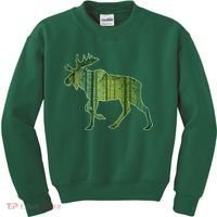 Moose Forest Silhouette Kids Sweatshirt thumb 0