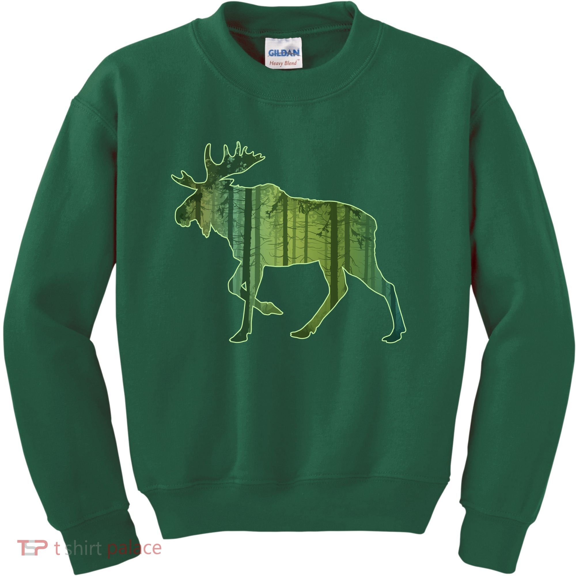 Moose Forest Silhouette Kids Sweatshirt