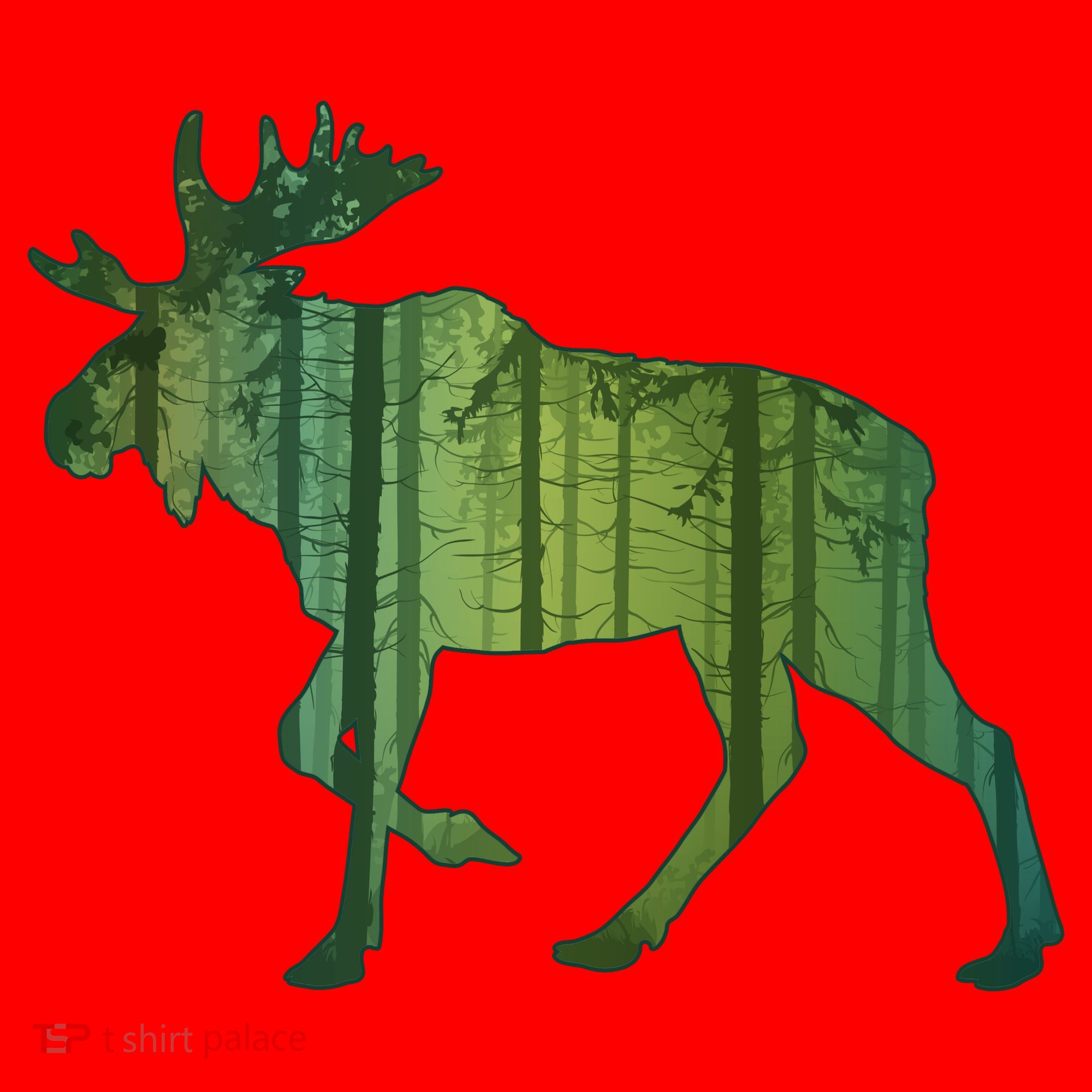 Moose Forest Silhouette Santa Hat