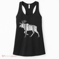 Moose Forest Silhouette Grey Style Women's Tank Top thumb 0