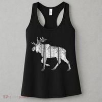 Moose Forest Silhouette Grey Style Women's Tank Top thumb 3