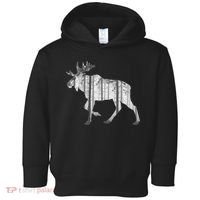 Moose Forest Silhouette Grey Style Toddler Hoodie thumb 0