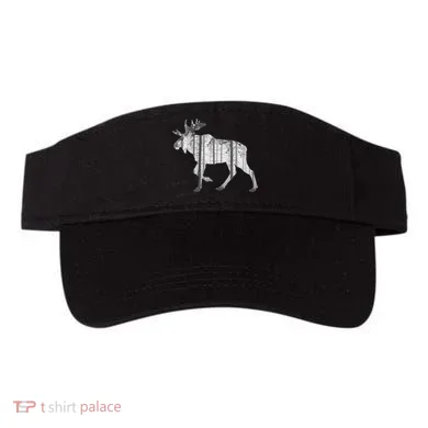 Moose Forest Silhouette Grey Style Visor