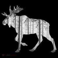 Moose Forest Silhouette Grey Style Visor thumb 3