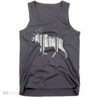 Moose Forest Silhouette Grey Style Tank Top thumb 0