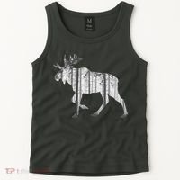 Moose Forest Silhouette Grey Style Tank Top thumb 2