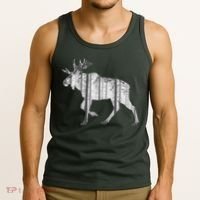 Moose Forest Silhouette Grey Style Tank Top thumb 3