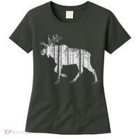 Moose Forest Silhouette Grey Style Women's T-Shirt thumb 0
