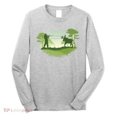 Moose Hunting Long Sleeve Shirt