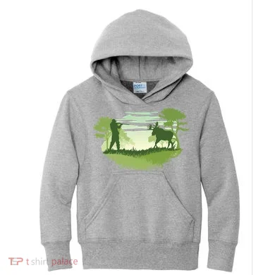 Moose Hunting Kids Hoodie