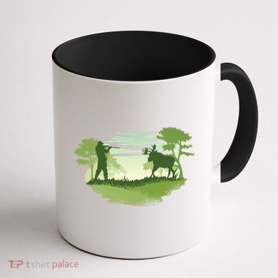Moose Hunting Coffee Mug back