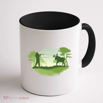 Moose Hunting Coffee Mug back
