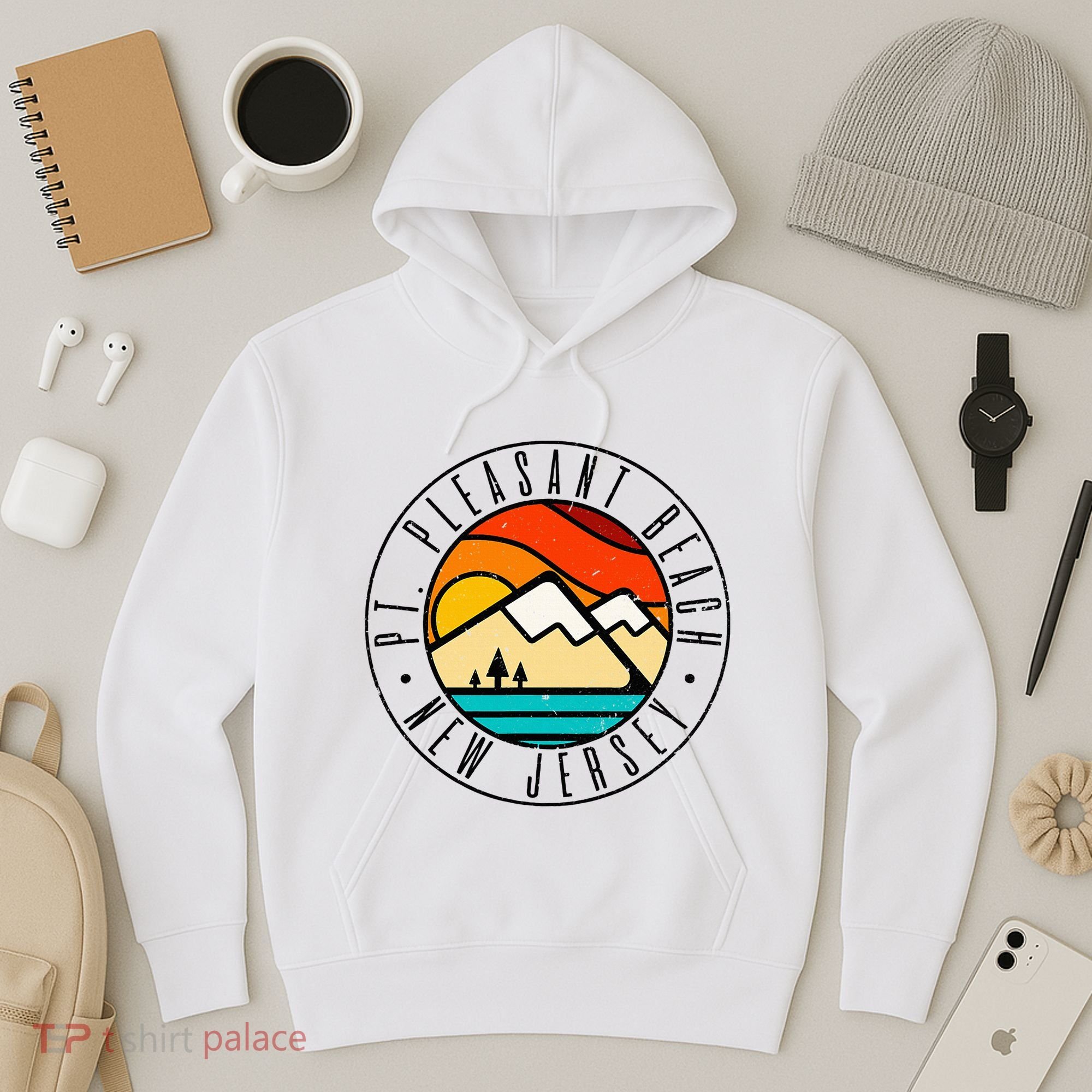 Minimalist Outdoors Pt. Pleasant Beach Point New Jersey Nj Hoodie
