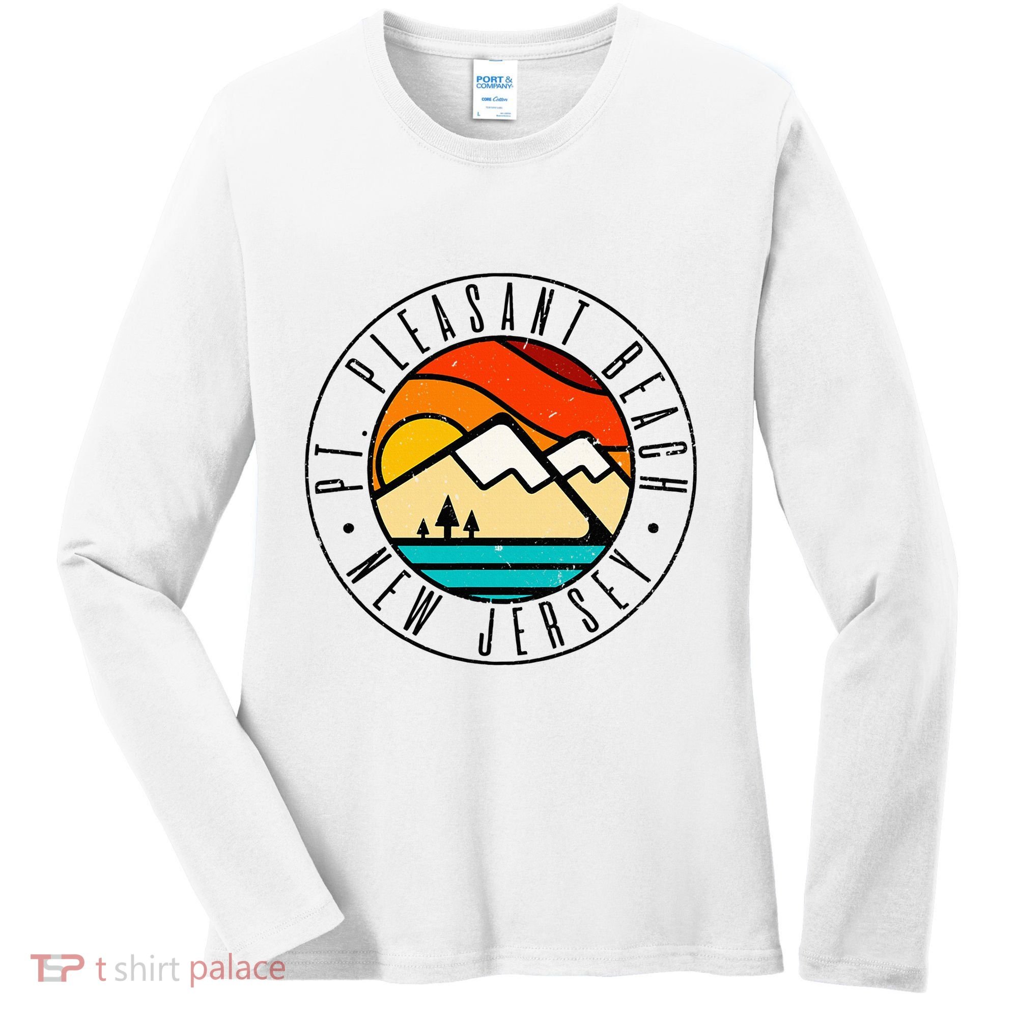 Minimalist Outdoors Pt. Pleasant Beach Point New Jersey Nj Women's Long Sleeve Shirt