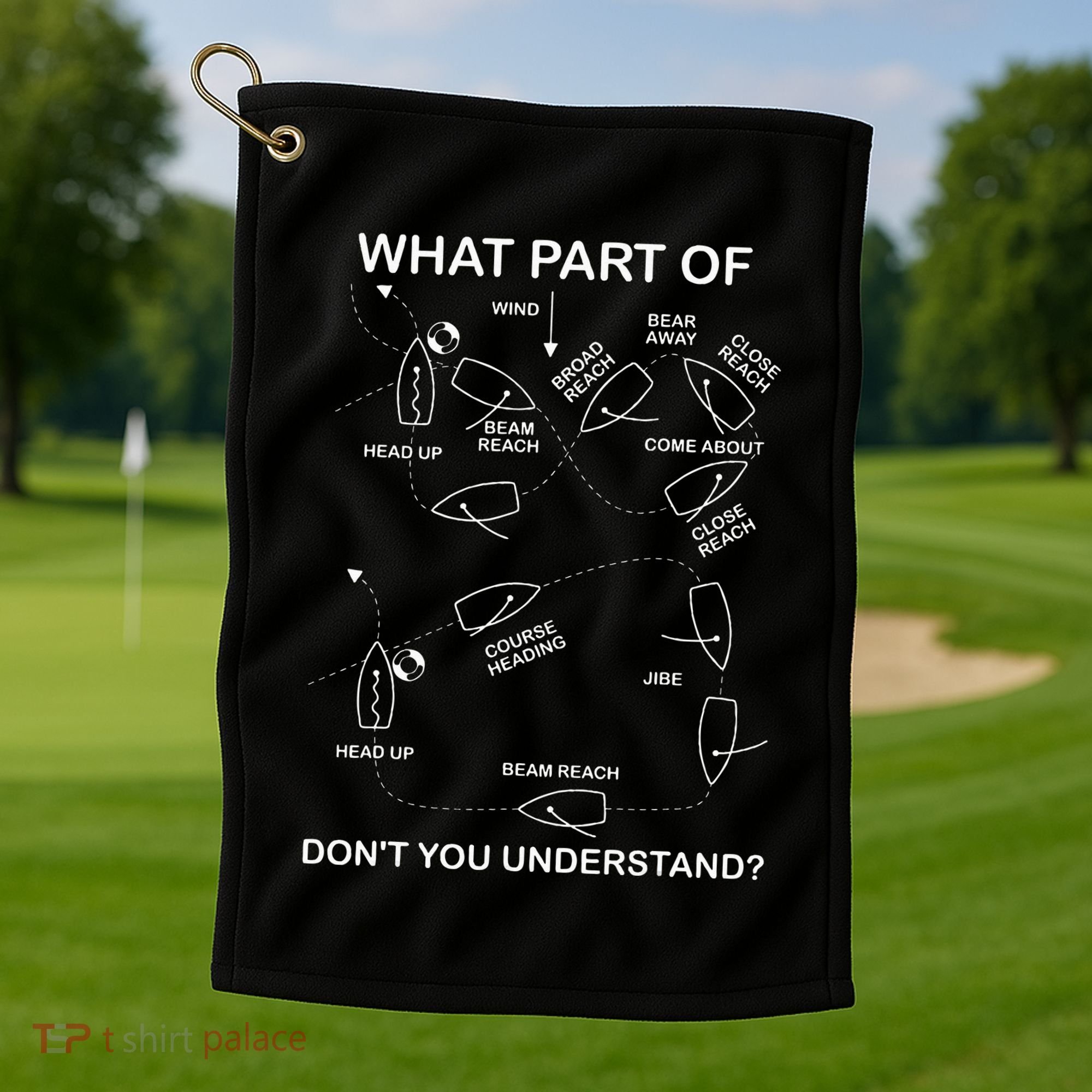 Man Overboard Prodcedure Sailing Ship Sailor Golf Towel