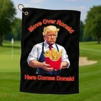 Move Over Ronald Heres Comes Donald Golf Towel thumb 1