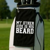 My Other Ride Is His Beard Golf Towel thumb 2