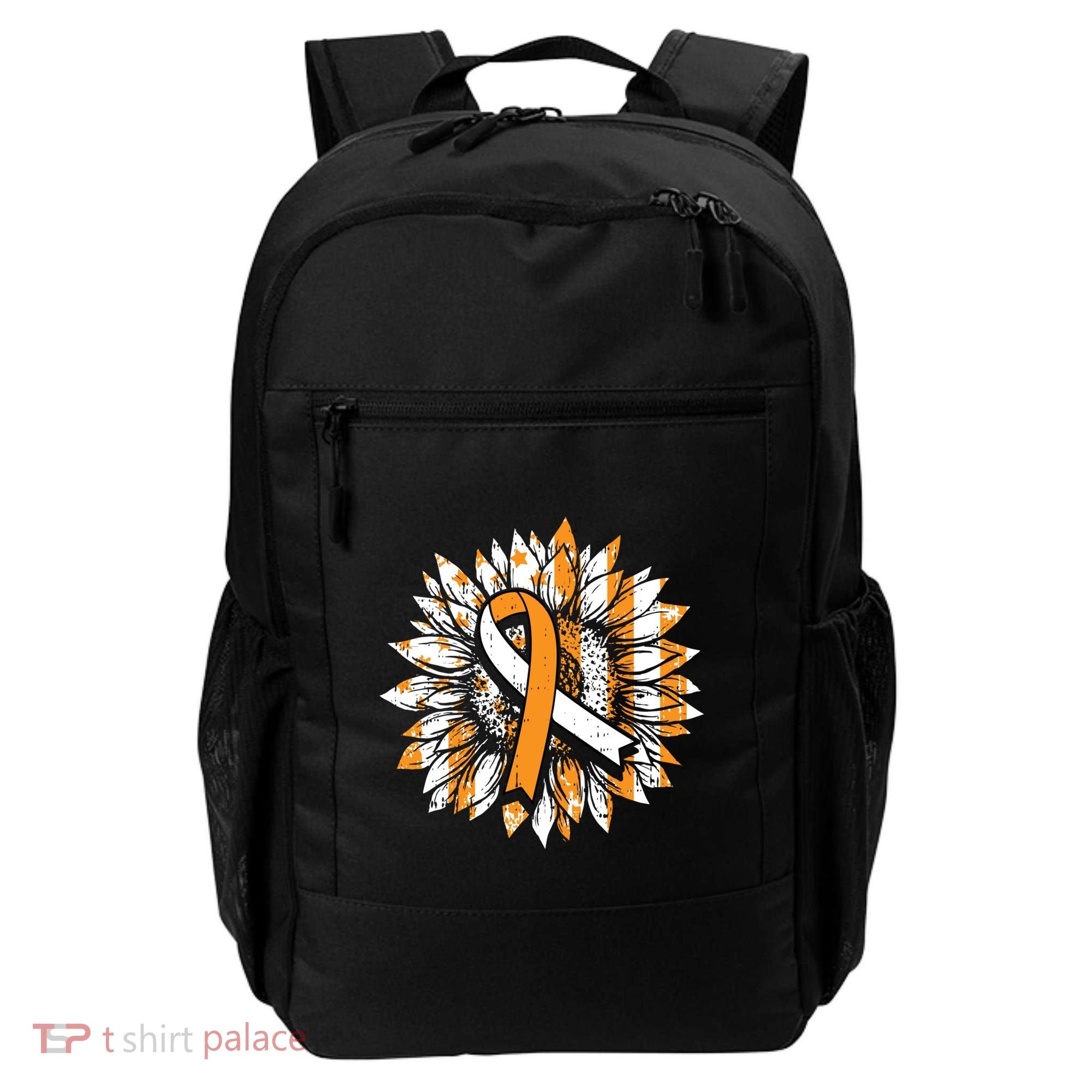 Ms Orange Ribbon Multiple Sclerosis Awareness Sunflower Gift Backpack