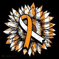 Ms Orange Ribbon Multiple Sclerosis Awareness Sunflower Gift Women's Hoodie thumb 2