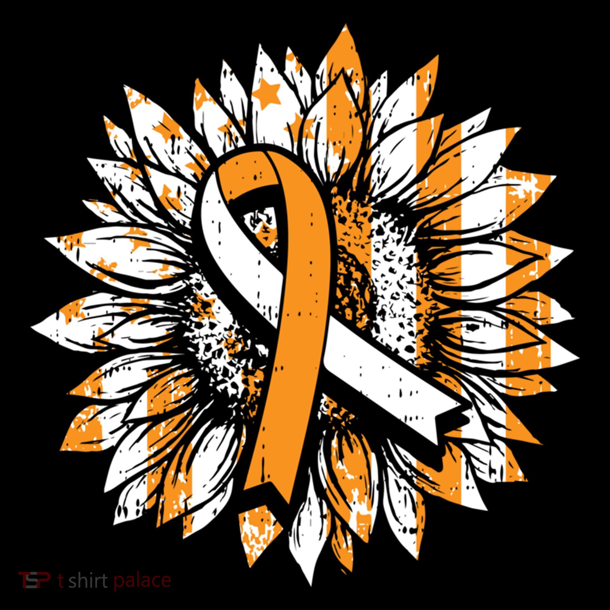 Ms Orange Ribbon Multiple Sclerosis Awareness Sunflower Gift Women's Hoodie
