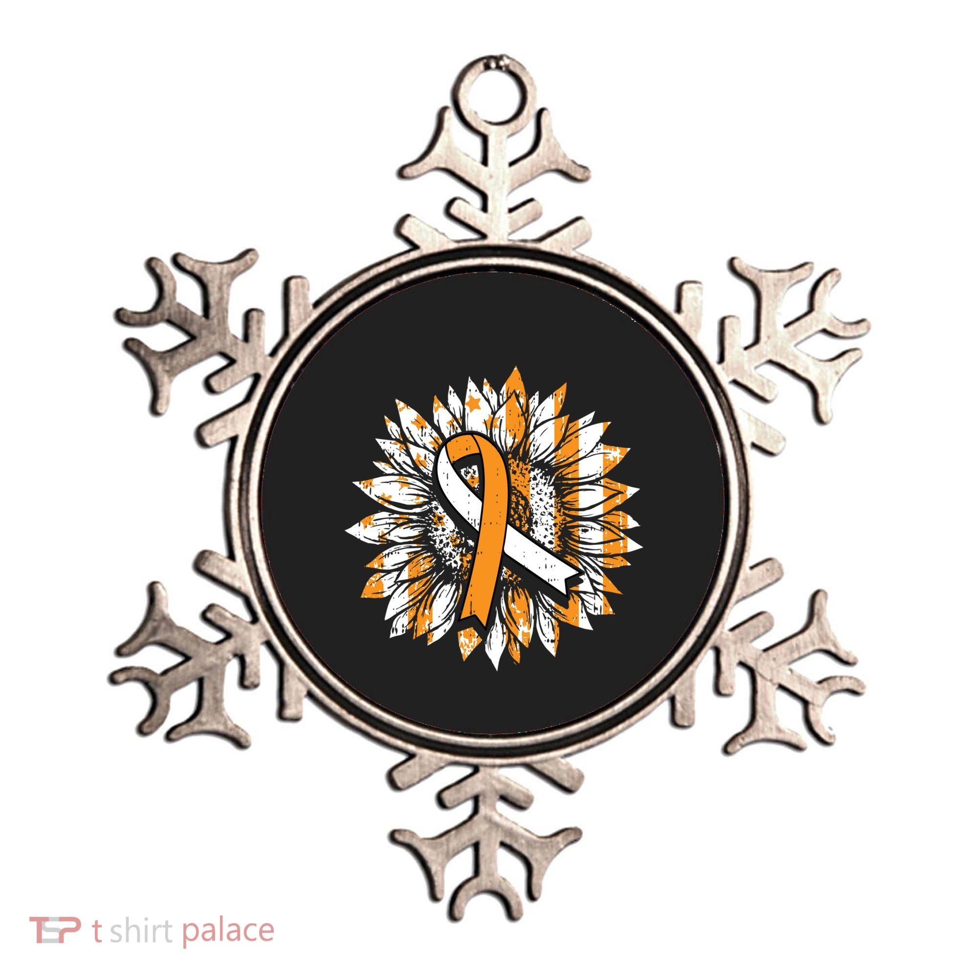 Ms Orange Ribbon Multiple Sclerosis Awareness Sunflower Gift Ornament