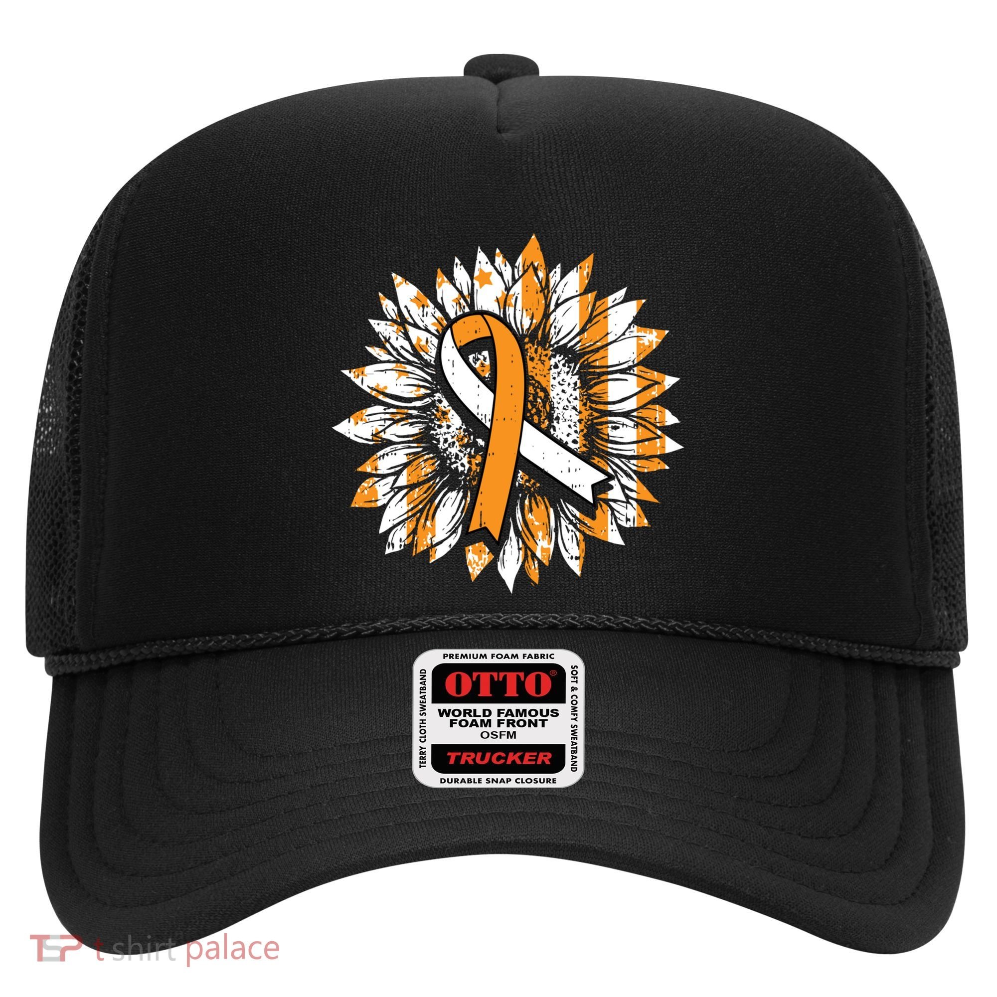 Ms Orange Ribbon Multiple Sclerosis Awareness Sunflower Gift Hat